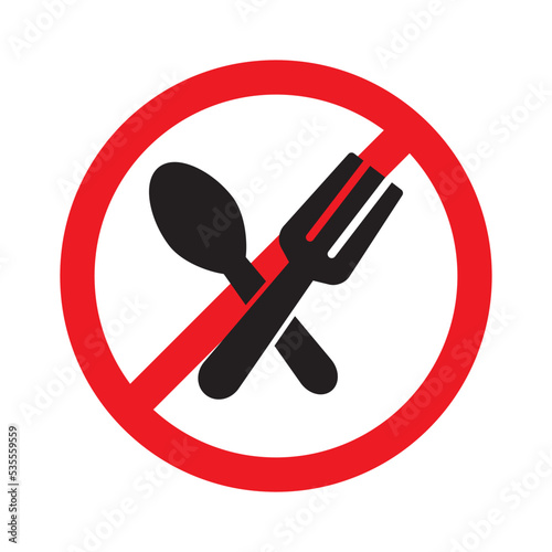 No Spoon and Fork Icon Vector Illustration Design