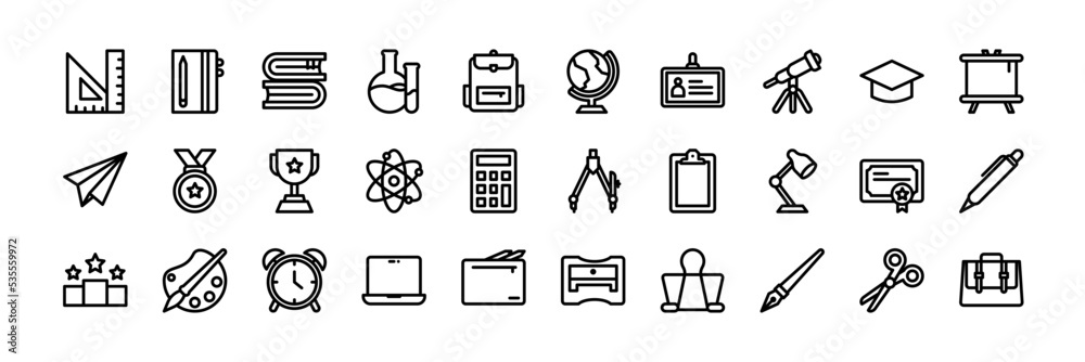 Icon design of education good for mobile app and website with 30 icon collection Icon design of education good for mobile app and website with 30 icon collection