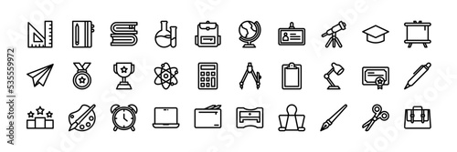 Icon design of education good for mobile app and website with 30 icon collection