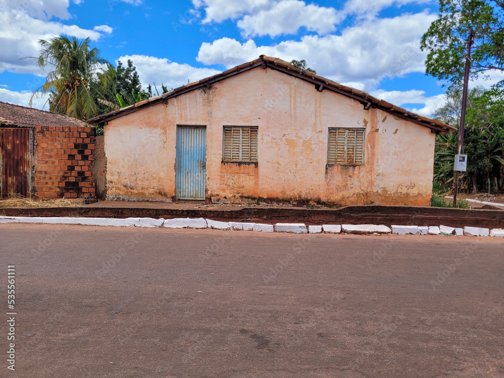 simple and colorful house in small country town