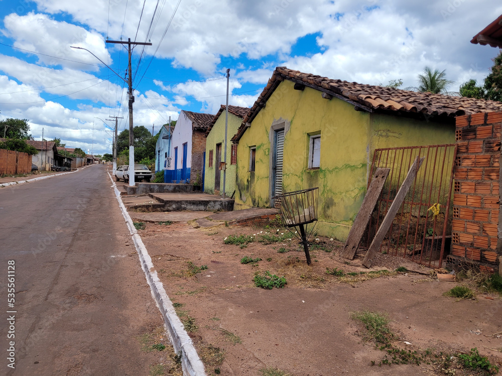 simple and colorful house in small country town