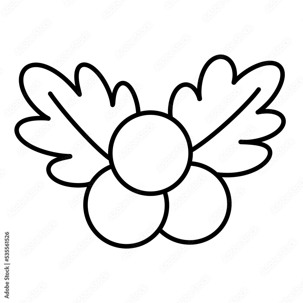 Christmas holly line icon. Christmas holly line icon.