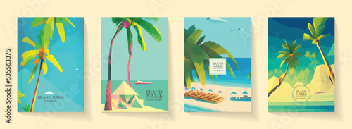 Summer beach banner and posters background at beach club