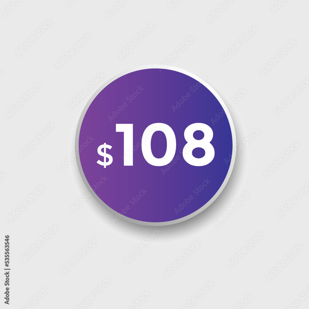 $108 USD Dollar Month sale promotion Banner. Special offer, 108 dollar month price tag, shop now button. Business or shopping promotion marketing concept
$108 USD Dollar Month sale promotion Banner. Special offer, 108 dollar month price tag, shop now button. Business or shopping promotion marketing concept