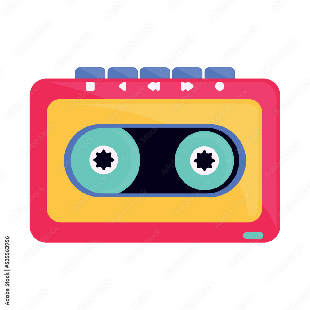 Naklejka premium retro cassette recorder