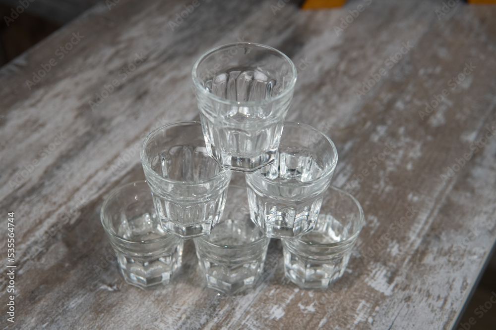 transparent glasses for alcohol mini bar in the form of a soccer ball transparent glasses for alcohol mini bar in the form of a soccer ball