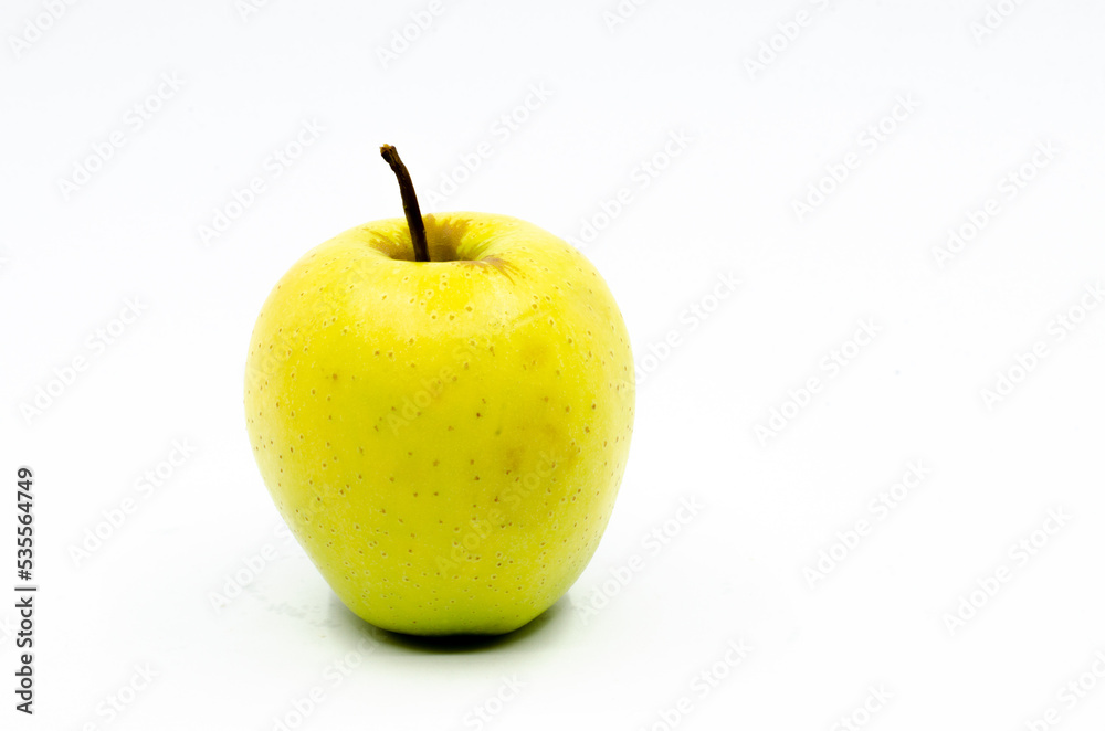 Yellow apple. Yellow apple isolated on white background.
