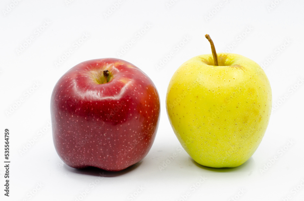 Red and yellow colored Apples. Red and green apples isolated on a white background.
Red and yellow colored Apples. Red and green apples isolated on a white background.