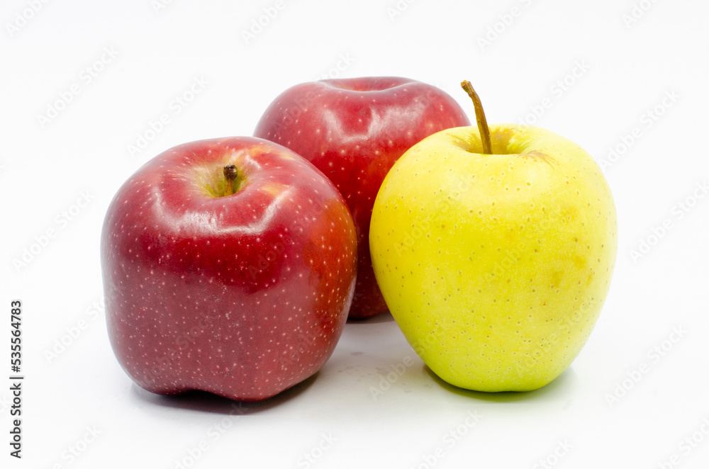 Red and yellow colored Apples. Red and green apples isolated on a white background.
Red and yellow colored Apples. Red and green apples isolated on a white background.