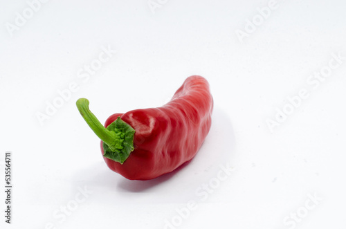 Red hot capia pepper. Red hot pepper isolated on white background.
