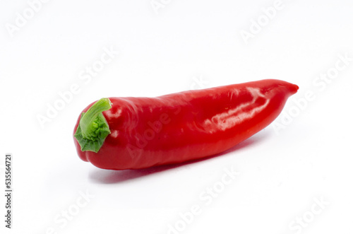 Red hot capia pepper. Red hot pepper isolated on white background.
 photo