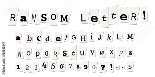Ransom letter newspaper text