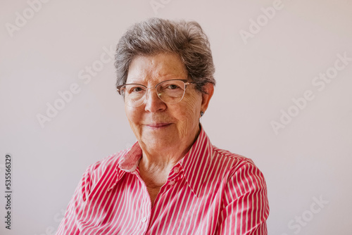 portrait of 80 year old woman smiling