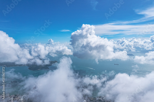 Amazing cloudscape above the south of Hong Kong