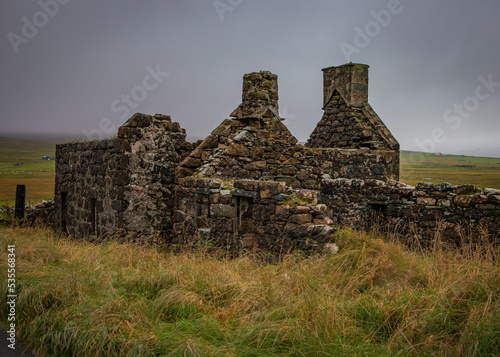 The ruins of a a Shetland croft