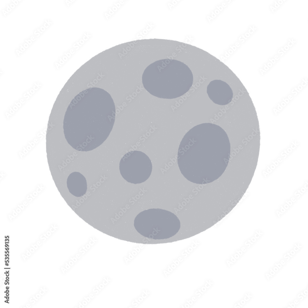 Full moon cartoon icon.