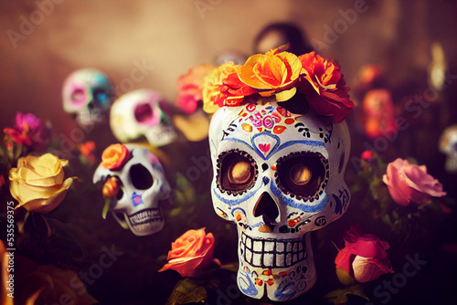 dia de los muertos street celebration