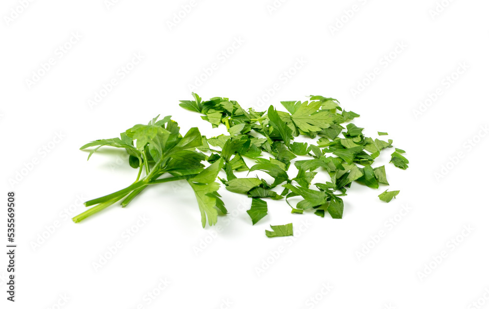 Chopped Parsley Leaves Isolated Chopped Parsley Leaves Isolated
