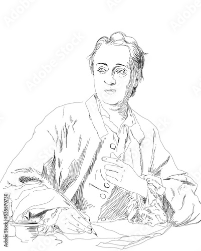 Illustration of French revolutionary and intellectual Denis Diderot