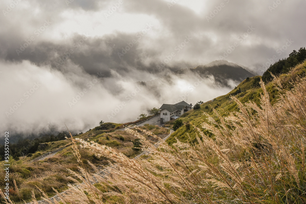 Landscape Vew Of Hehuanshan And Qilai Mountains On The Hehuan Shan East Peak Trail, Taroko National Park, Taiwan Landscape Vew Of Hehuanshan And Qilai Mountains On The Hehuan Shan East Peak Trail, Taroko National Park, Taiwan