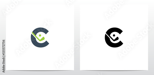 Golf Stick And Ball On Letter Logo Design C