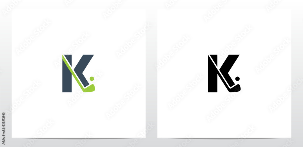 Golf Stick And Ball On Letter Logo Design K Golf Stick And Ball On Letter Logo Design K