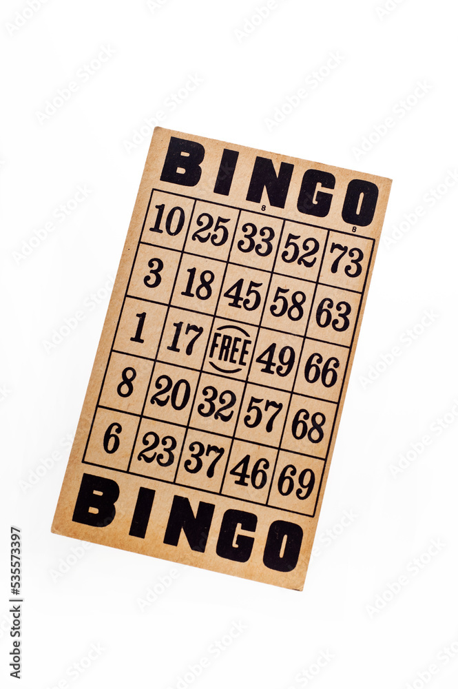 vintage bingo card isolated Stock Photo Adobe Stock
