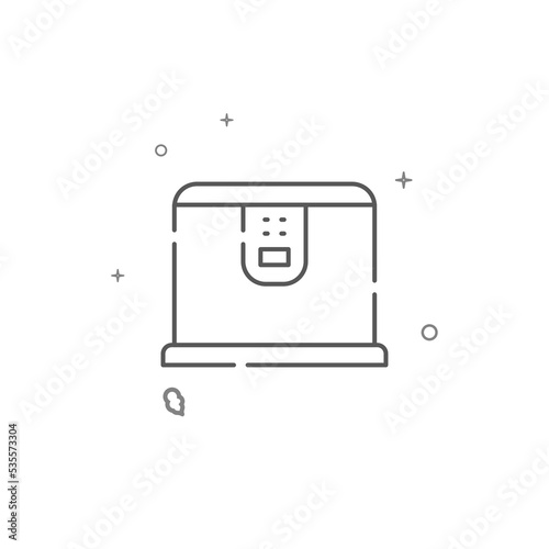 Multicooker simple vector line icon. Symbol, pictogram, sign isolated on white background. Editable stroke. Adjust line weight.