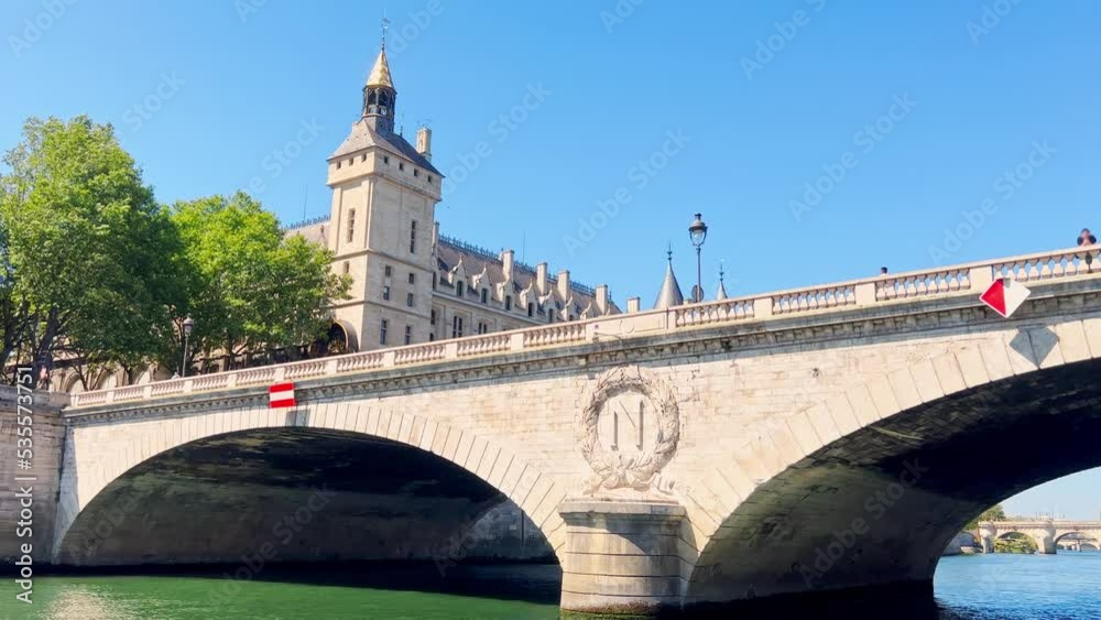 Supreme Court over Seine river and pont Neuf bridge in Paris