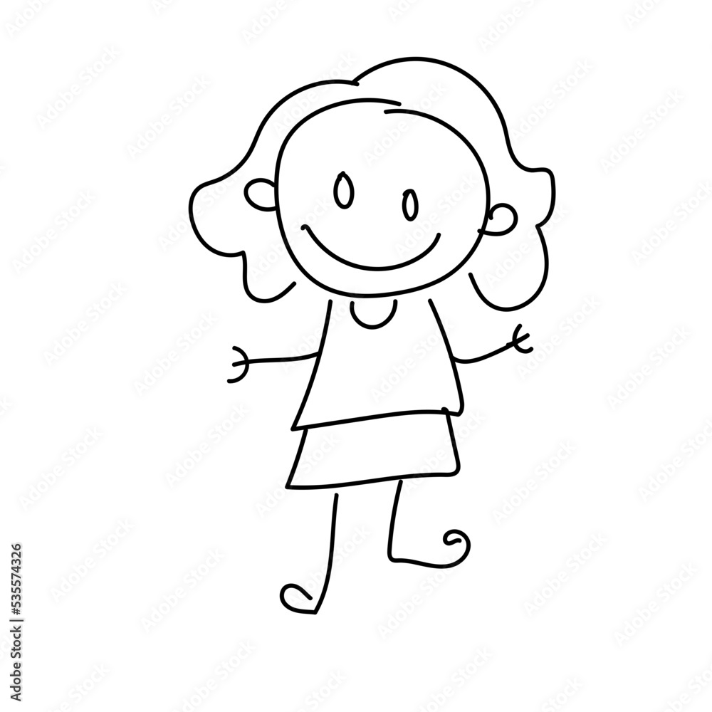 happy kids doodle childish hand drawn happy kids doodle childish hand drawn