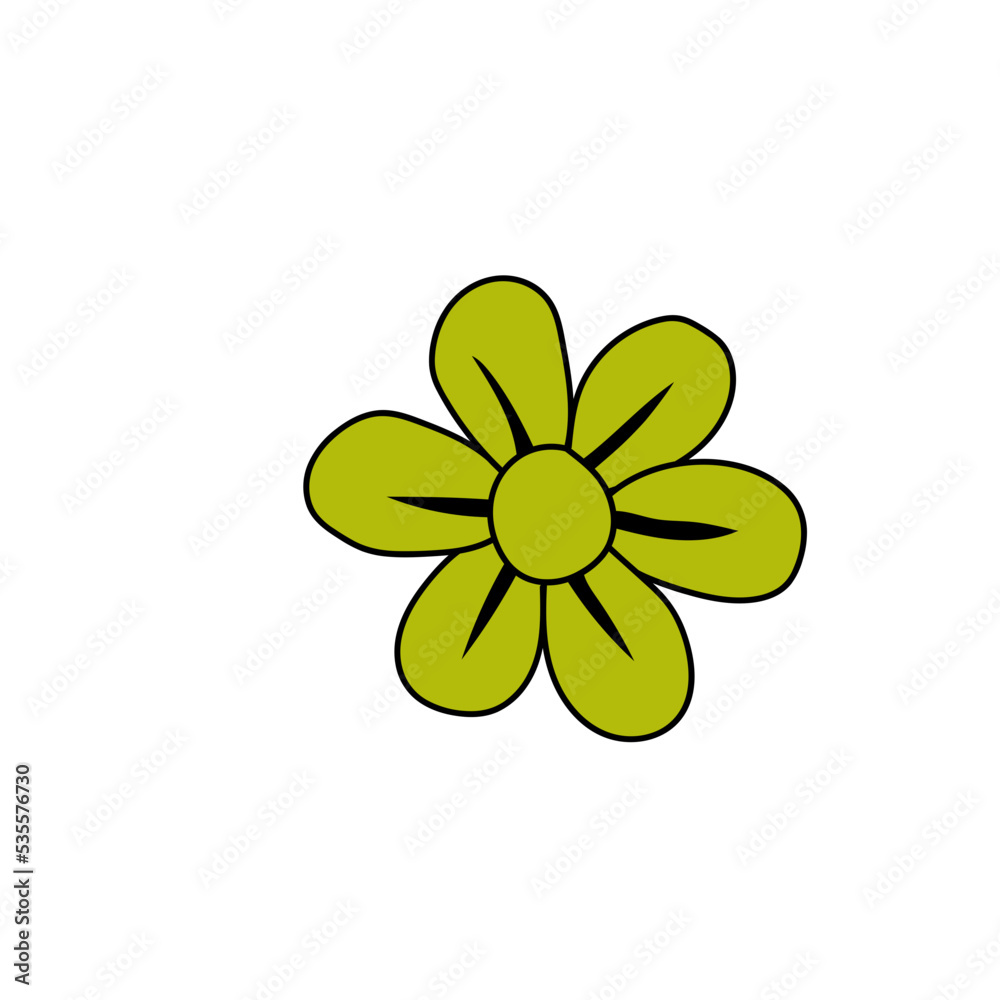 doodle of flat mini flowers doodle of flat mini flowers