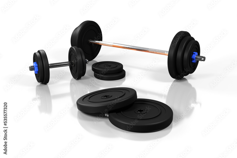 Weights isolated on white background. 3D Render Weights isolated on white background. 3D Render