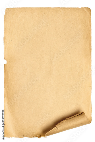 old paper sheet isolated on...