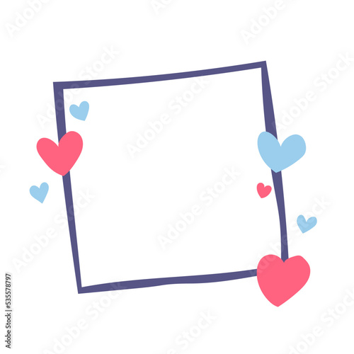 cute photo frame love hand drawn