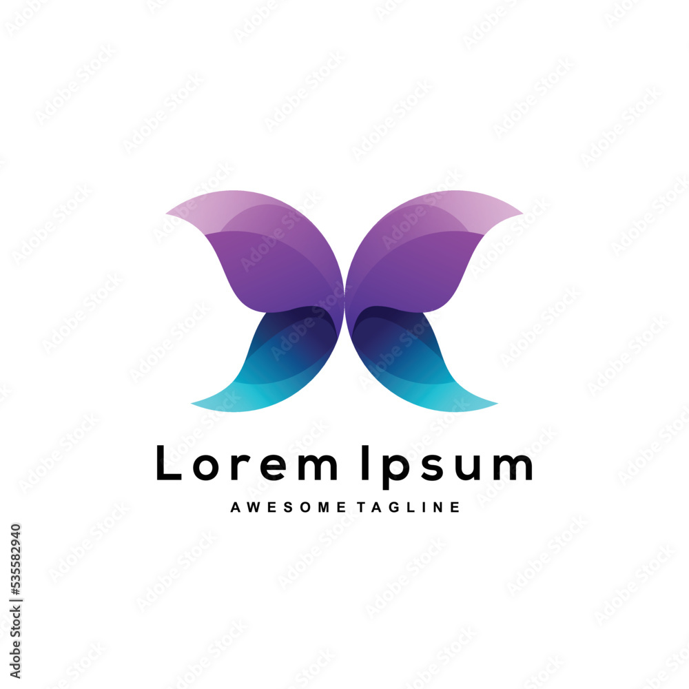 Butterfly Colorful logo template