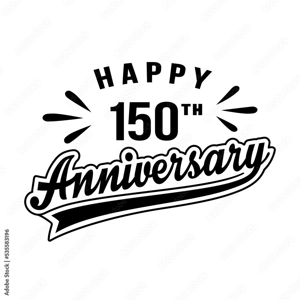 Happy 150th Anniversary. 150 years anniversary design template. Vector and illustration.