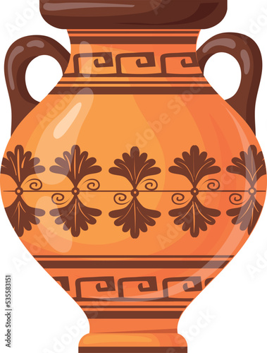 Classic ceramic vase. Clay pottery in ancient greek style