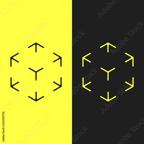 minimalistic cube icon in 3d in two color options