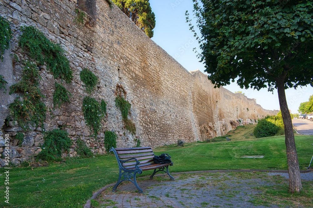 Ancient wall of the old city in Tarquinia, Rome, Italia