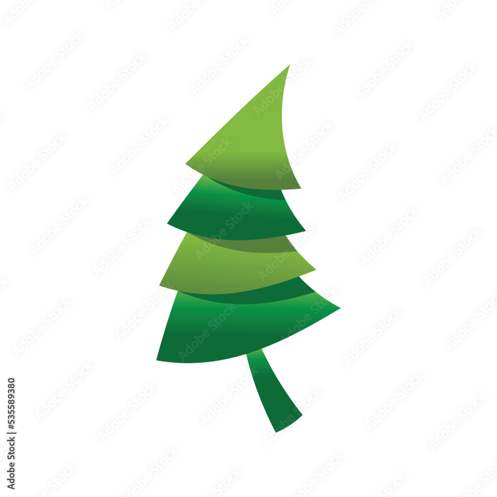 Fototapeta premium Pine tree illustration vector flat design template