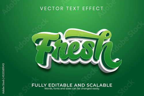 Fresh text effect with green background