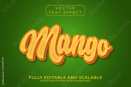 Mango text effect yellow with green background