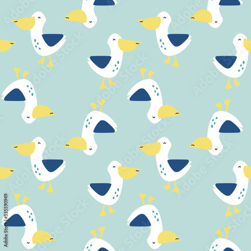 SEAGULL SEAMLESS REPEAT PATTERN IN EDITABLE VECTOR FILE © JUSTDZINE