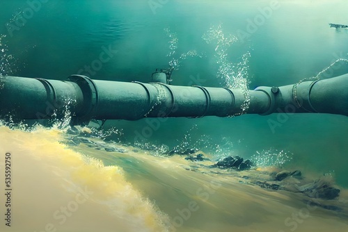 Under water gas petrol pipeline