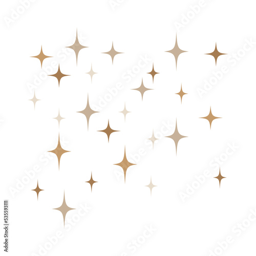 sparkle stars retro aesthetics flat vector illustration 