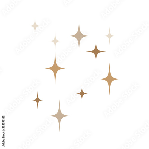 sparkle stars retro aesthetics flat vector illustration 