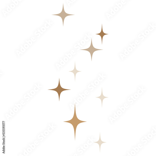 sparkle stars retro aesthetics flat vector illustration 