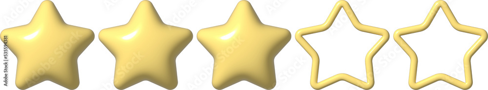 3D Review Star icon. 3D element rating for social media PNG 3D Review Star icon. 3D element rating for social media PNG