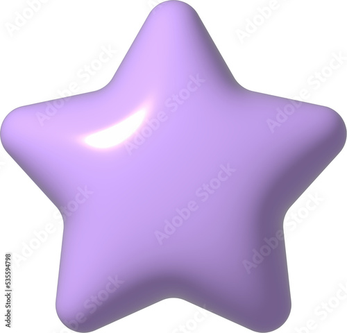 3D Star icon. 3D holiday element PNG