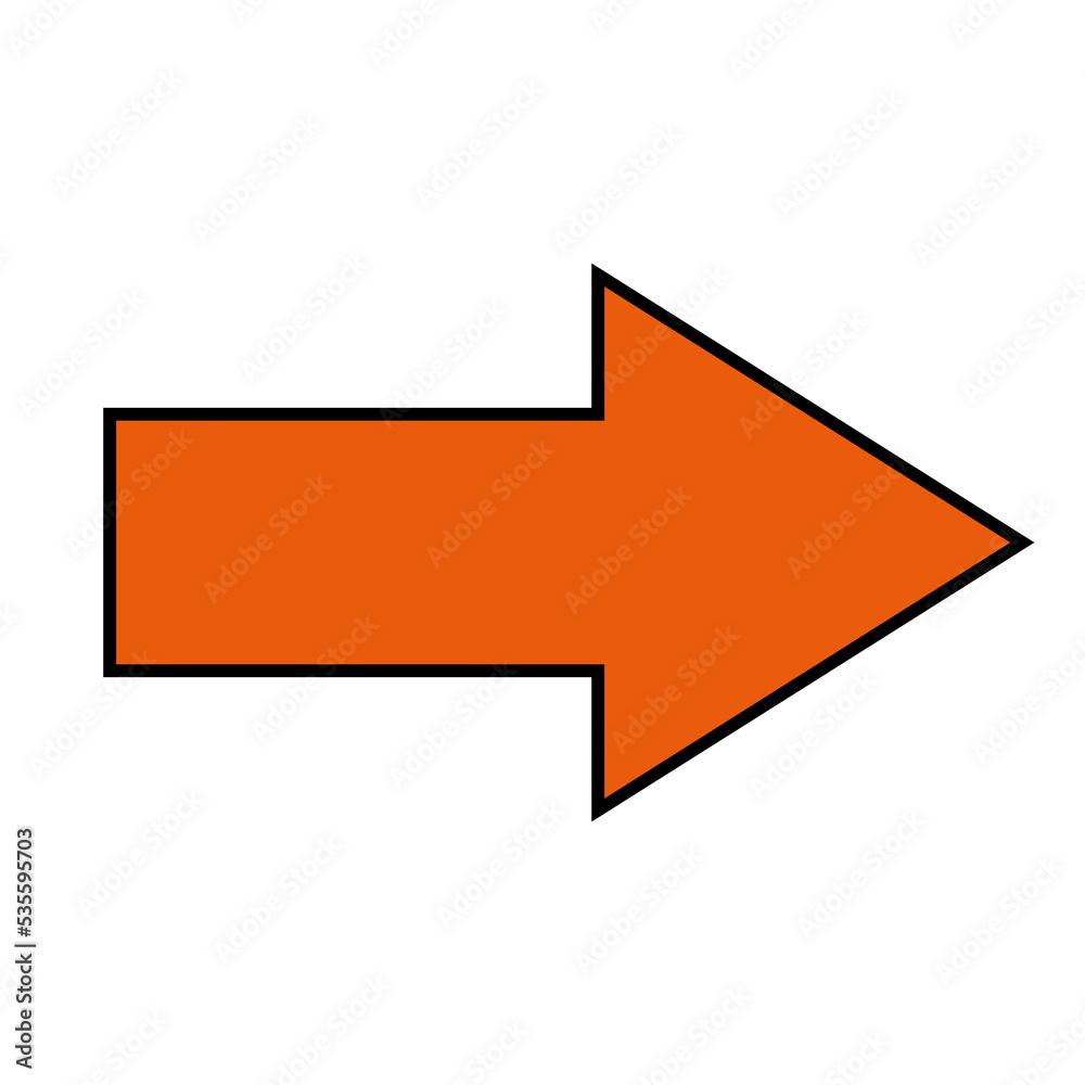 Orange arrow isolated on white background. Direction icon Orange arrow isolated on white background. Direction icon